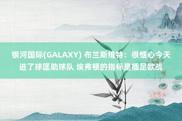 银河国际(GALAXY) 布兰斯维特：很惬心今天进了球匡助球队 埃弗顿的指标是插足欧战