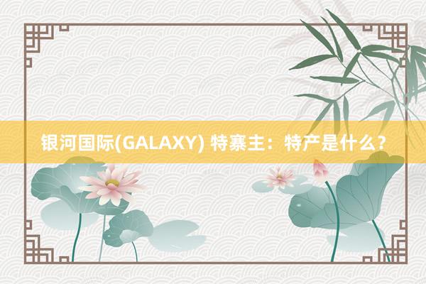 银河国际(GALAXY) 特寨主：特产是什么？