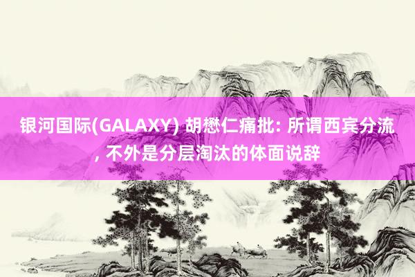 银河国际(GALAXY) 胡懋仁痛批: 所谓西宾分流， 不外是分层淘汰的体面说辞