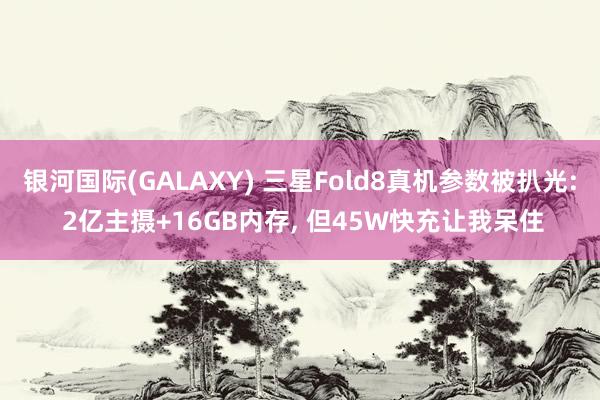 银河国际(GALAXY) 三星Fold8真机参数被扒光: 2亿主摄+16GB内存， 但45W快充让我呆住