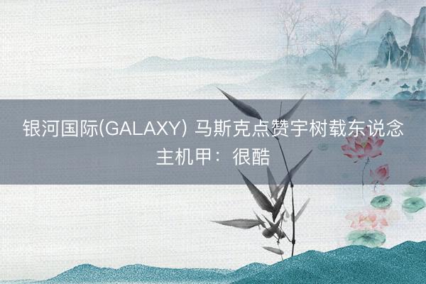 银河国际(GALAXY) 马斯克点赞宇树载东说念主机甲：很酷