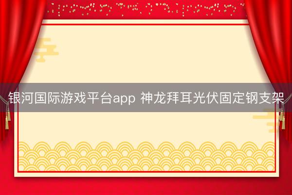 银河国际游戏平台app 神龙拜耳光伏固定钢支架