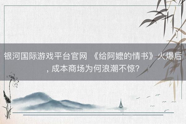 银河国际游戏平台官网 《给阿嬷的情书》火爆后， 成本商场为何浪潮不惊?