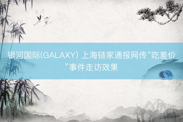 银河国际(GALAXY) 上海链家通报网传“吃差价”事件走访效果