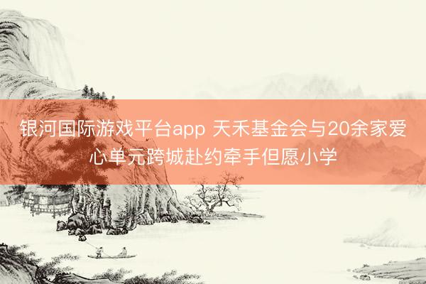 银河国际游戏平台app 天禾基金会与20余家爱心单元跨城赴约牵手但愿小学
